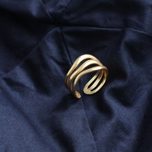 Julie Vos Jewelry - Authentic Julie Vos Wave Gold Adjustable Ring